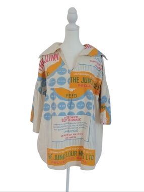 The Junk Flour Sack Vintage Style Cotton Dress One Size